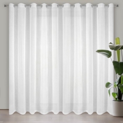 Firana woalowa biała na przelotkach elegancka uniwersalna 300x250 cm