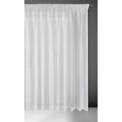 Firana gotowa biała woalowa z poziomym wzorem na taśmie 300x270 cm