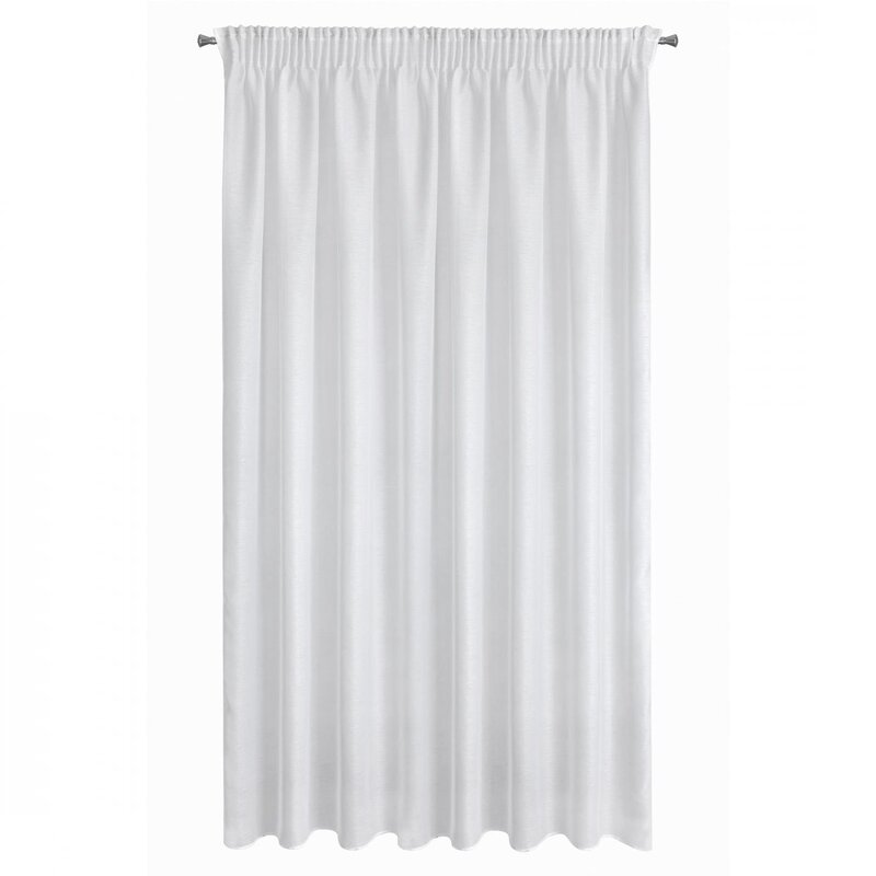 Firana gotowa biała woalowa z poziomym wzorem na taśmie 300x270 cm Firana gotowa biała woalowa z poziomym wzorem na taśmie 300x270 cm