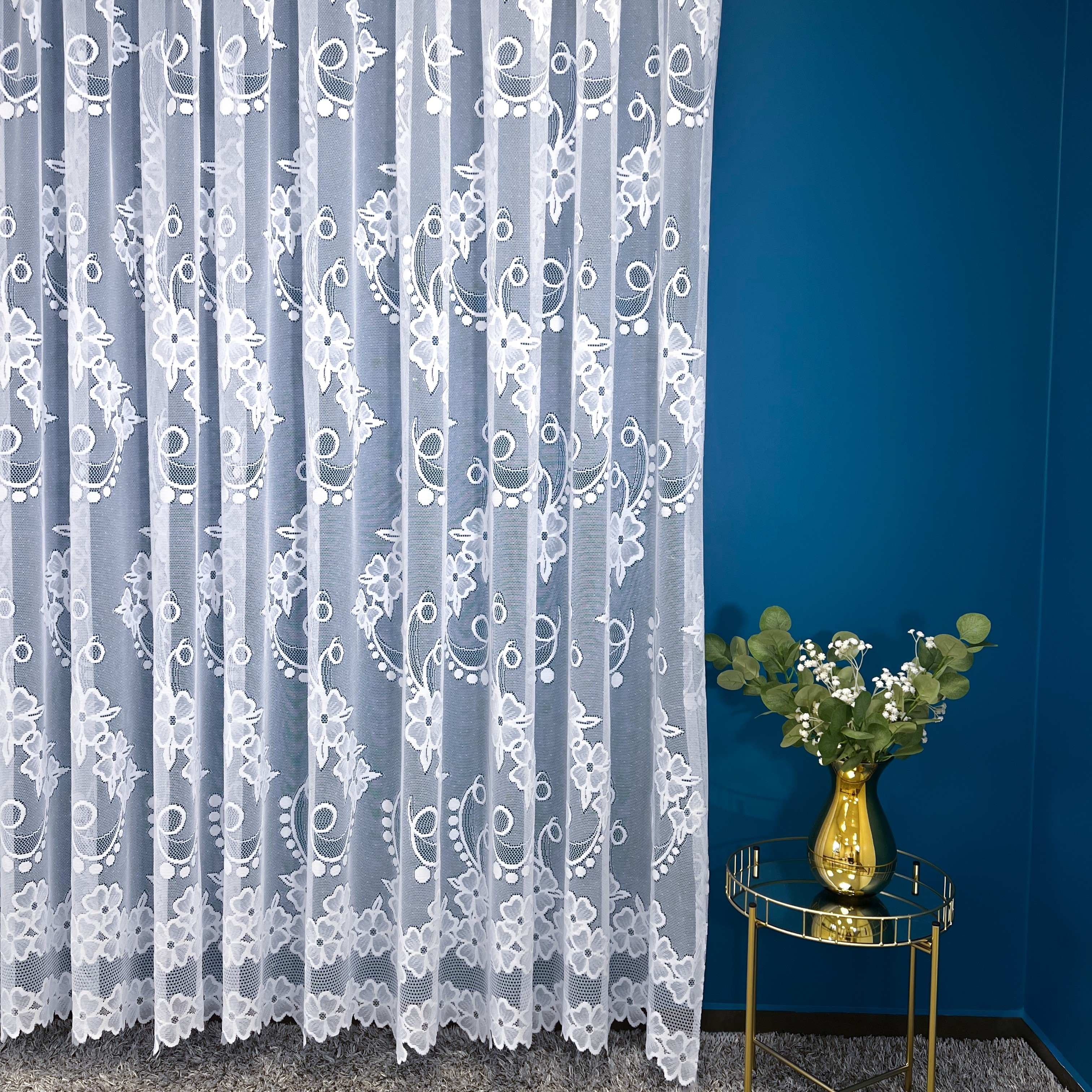 Firana żakardowa Kwiaty wys. 250 cm