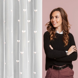 Firana gotowa do pokoju dziecięcego puszystym haftem motylki 140x250 cm