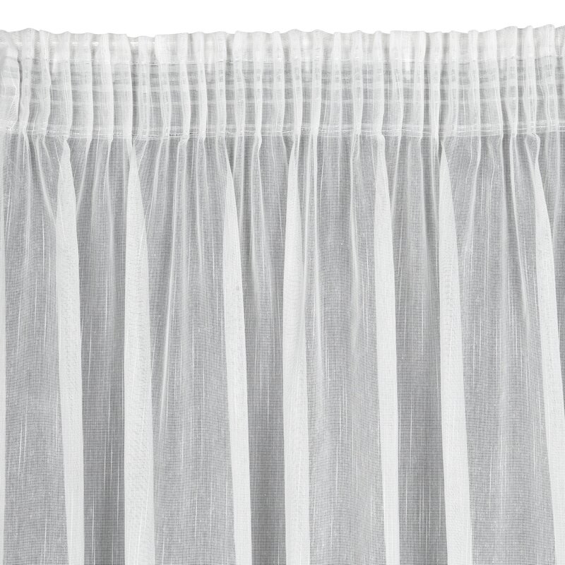 Firana na taśmie biała gotowa w stylu eko deszczyk 140x270 cm