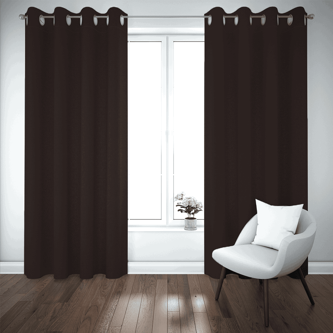 Zasłona zaciemniająca Blackout ciemnobrązowa - szer. 145 cm