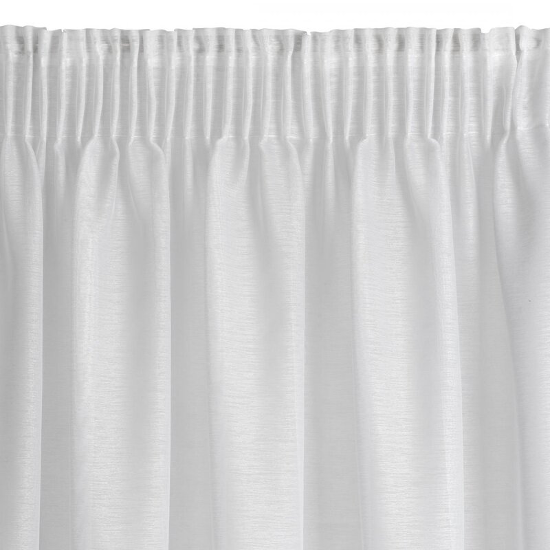 Firana gotowa biała woalowa z pionowym wzorem na taśmie 400x150 cm Firana gotowa biała woalowa z pionowym wzorem na taśmie 400x150 cm
