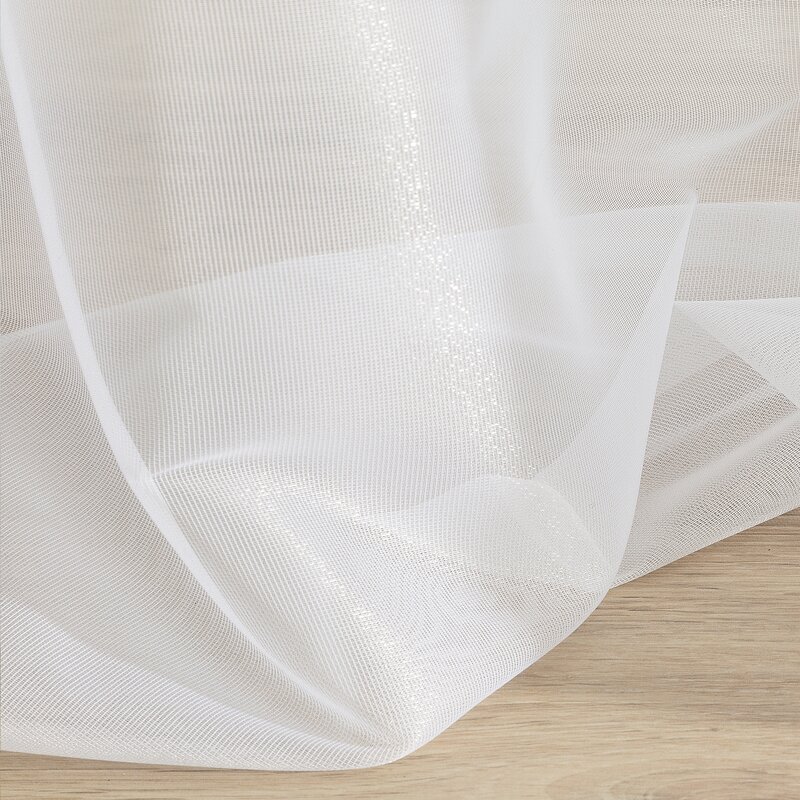 Firana nowoczesna błyszcząca na taśmie biała 350x150 cm Firana nowoczesna błyszcząca na taśmie biała 350x150 cm