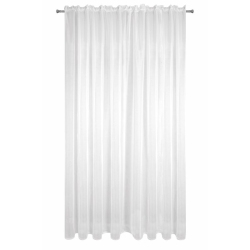 Firana z lekkiego woalu na taśmie gładka biała 400x250 cm