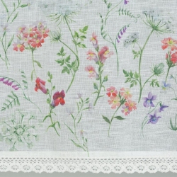 Zazdrostka gotowa z etaminy w polne kwiaty koronka tunel 150x60 cmL