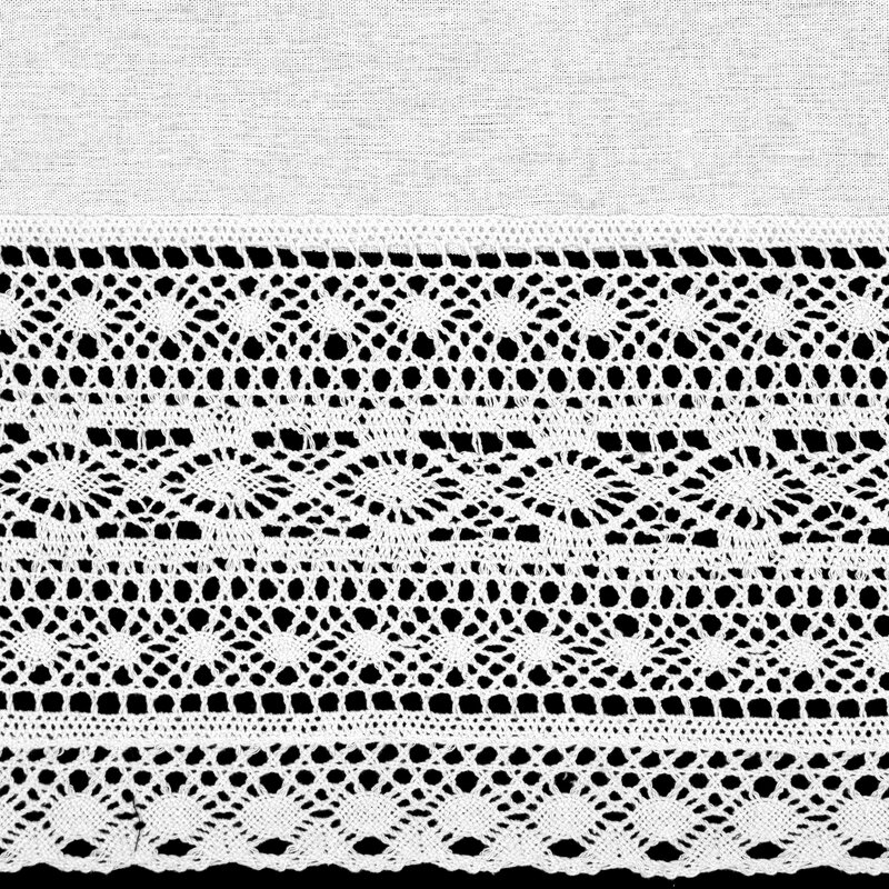 Zazdrostka biała bawełniana ażurowy wzór szelki matowa 150x60 cm