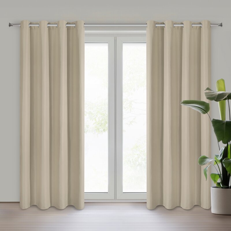 Zasłona gotowa matowa elegancka ciemny beż na przelotkach 140x250 cm Zasłona gotowa matowa elegancka ciemny beż na przelotkach 140x250 cm