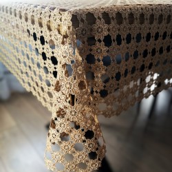 Obrus gipiurowy na metry Kwiatek złoty - szer. 150 cm