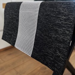 Bieżnik z cyrkoniami glamour antracytowy na stół ozdobny - 40x140 cm