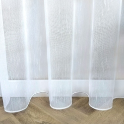 Firana na metry gładka biała drobna jodełka z ołowianką - wys. 330 cm