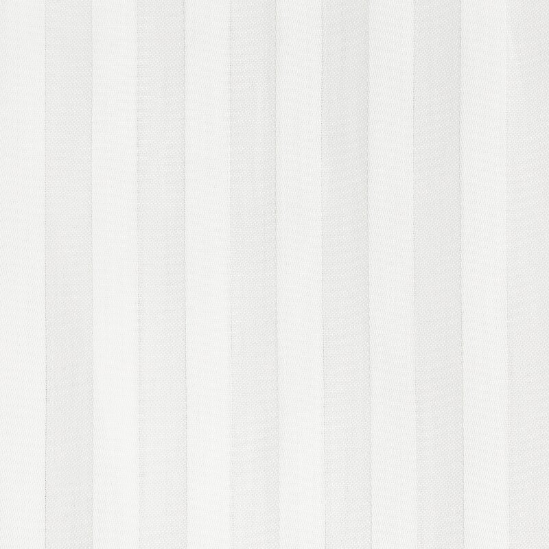Komplet pościeli w prążki satyna bawełniana biała - 220x200 cm