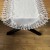 Bieżnik z gipiurą owalny imitacja lnu biały stylowy - 60x120 cm