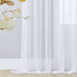 Gotowa firana z woalu na przelotkach biała bez wzorów 300x250 cm