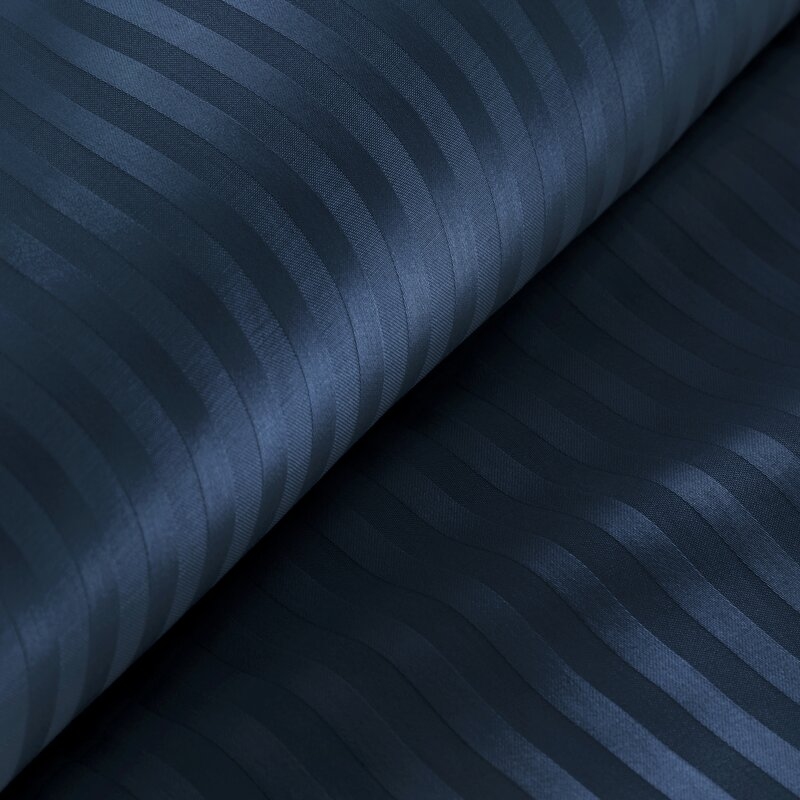 Komplet pościeli w prążki satyna bawełniana grantowa - 220x200 cm