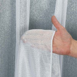 Firana gładka srebrny Prążek wysoka jakość wys. 300 cm z ołowianką