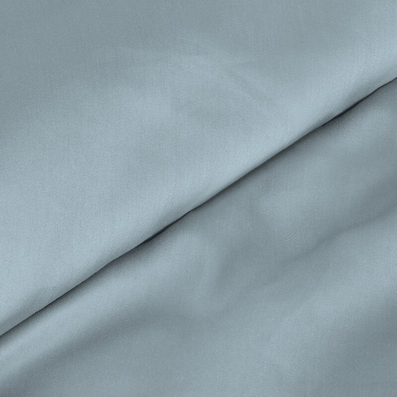 Komplet pościeli błękitna bawełniana bez wzorów gładka - 220x200 cm