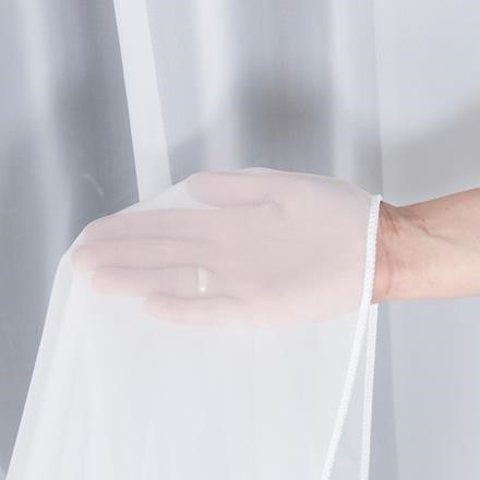 Firana gładka biała woal Premium elegancka wys. 330 cm z ołowianką